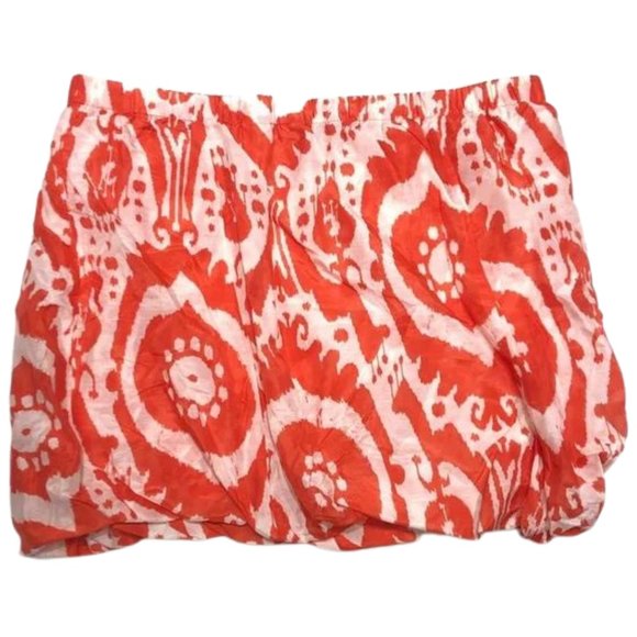 J. Crew Orange and White Patterned Skirt - Picture 2 of 9